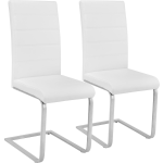 Tectake - Set Van 2 Eetkamerstoelen Bettina Wit - 402550