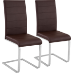 Tectake - Set Van 2 Eetkamerstoelen Bettina - 402552 - Bruin