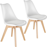 Tectake - 2 Eetkamerstoelen Friederike - Wit - 403810