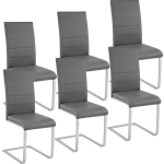 Tectake - Set Van 6 Eetkamerstoelen - Bettina 403897 - Grijs