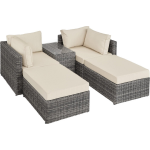 Tectake - Wicker Loungeset San Domino - 403169 - Grijs