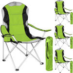 Tectake Stoelenset Luxe Campingstoelen;zwart - Groen