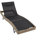 Tectake - Ligbed Delphine-wicker Tuinset -Natuur-403784 - Zwart