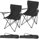 Tectake - Set Van 2 Campingstoelen - Gil - 403875 - Zwart