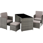 Tectake - Wicker Zitgroep Palermo - 403562 - Gris