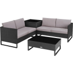 Tectake - Wicker Loungeset - Ostuni - 404300 - Zwart