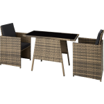 Tectake -Zitgroep Lausanne-wicker Tuinset-natuur- 403733 - Bruin