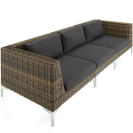 Tectake - Modulaire Wicker Set Villanova Natuur - Links Midden Rechts - 404656 - Bruin