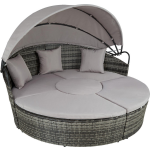 Tectake - Wicker Zonne-eiland Santorini - 403281 - Grijs