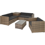 Tectake -Zitgroep Pisa-wicker Tuinset- Met Praktische Opbergdoos Voor Kussens-natuur- 403725 - Bruin