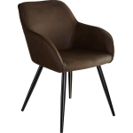 Tectake - Stoel Marilyn Stof Donker / Zwart Sku: 403668 - Bruin