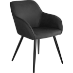 Tectake - Stoel Marilyn Stof Antraciet / Zwart Sku: 403669 - Grijs