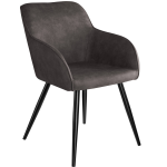 Tectake - Stoel Marilyn Stof Donker / Zwart Sku: 403670 - Grijs