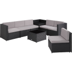 Tectake - Wicker Loungeset Verona - 404233 - Negro