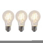 Set van 3 A60 LED lampen filament 4W 2700K 320lm