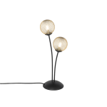 QAZQA Moderne tafellamp zwart met 2-lichts - Athens Wire - Goud