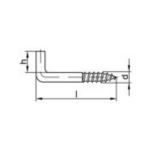 TOOLCRAFT Rechte schroefhaken 40 mm Galvanisch verzinkt staal 100 stuk(s)