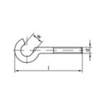 TOOLCRAFT Gebogen schroefhaken 60 mm Galvanisch verzinkt staal M6 100 stuk(s)