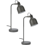 2x Stuks Tafellampen/bureaulampjes Metaal 38 Cm - Tafellampen - Grijs