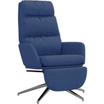 Vidaxl Relaxstoel Met Voetensteun Stof - Blauw