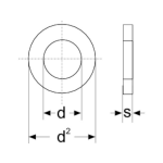 TOOLCRAFT A2,7 D125-A2 194693 Onderlegringen Binnendiameter: 2.7 mm M2.5 DIN 125 RVS A2 100 stuk(s)