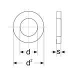 TOOLCRAFT A2,7 D125:A2K 194697 Onderlegringen Binnendiameter: 2.7 mm M2.5 DIN 125 Staal Verzinkt 100 stuk(s)