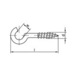 TOOLCRAFT Gebogen schroefhaken 40 mm Galvanisch verzinkt staal 100 stuk(s)