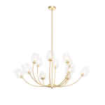 QAZQA Klassieke hanglamp goud met glas 12-lichts - Elien