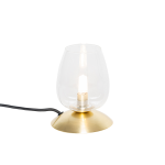 QAZQA Klassieke tafellamp goud met glas - Elien