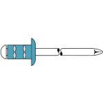 Gesipa Blindklinknagel | klinknagelschacht d x l 3,2 x 8 mm | RVS | 1000 stuks - 1433909