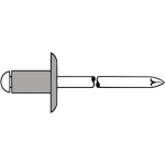 Gesipa Blindklinknagel | klinknagelschacht d x l 5 x 20 mm K11 | aluminium / staal | 250 stuks - 1454118