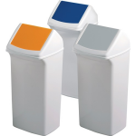 Durable Recyclingcontainer | 40 l H747xB320xD366mm | wit grijs | met deksel | 1 stuk - 9000468635