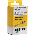 Gesipa Blindklinknagel | klinknagelschacht d x l 4,8 x 15 mm | staal / staal | 50 stuks - 1464885