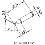 Ersa Soldeertip | beitelvormig | breedte 1,2 mm | 0102 CDLF12/SB | 2 stuks - 0102CDLF12/SB