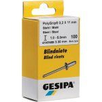 Gesipa Blindklinknagel | klinknagelschacht d x l 3,2 x 11 mm | staal / staal | 100 stuks - 1464886