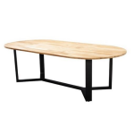 Kaihou table 260x122cm. oval alu black/teak