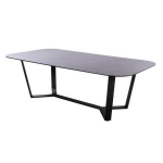 Teeburu table 240x120cm. oval alu black/concrete