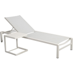 Hokan stackable lounger alu white/light grey textilene