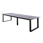 Teeburu table 300x100cm. alu black/concrete