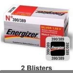 Energizer 2 Stuks (2 Blisters A 1 Stuk) Knoopcel 389/390 Md Horloge Batterij Zilver Oxide