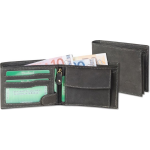 Woodland Heren Portemonnee Billfold Met Rfid Bescherming Leer Antraciet - Zwart