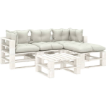 Vidaxl 5-delige Loungeset Met Kussens Pallet Hout - Beige