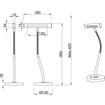 BES LED Led Bureaulamp - Trion Curty - 4w - Warm Wit 3000k - Dimbaar - Rond - Mat - Aluminium - Zwart