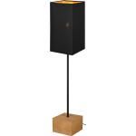 BES LED Led Vloerlamp - Vloerverlichting - Trion Wooden - E27 Fitting - Rechthoek - Mat/goud - Hout - Zwart