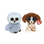 ty - Knuffel - Beanie Boo&apos;s - Owlette Owl & Muddles Dog