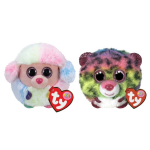 ty - Knuffel - Teeny Puffies - Rainbow Poodle & Dot Leopard