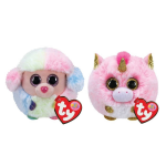 ty - Knuffel - Teeny Puffies - Rainbow Poodle & Fantasia Unicorn