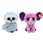 ty - Knuffel - Beanie Boo&apos;s - Owlette Owl & Eva Elephant
