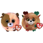 ty - Knuffel - Teeny Puffies - Mandarin Dog & Christmas Mouse