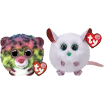 ty - Knuffel - Teeny Puffies - Dot Leopard & Christmas Mouse